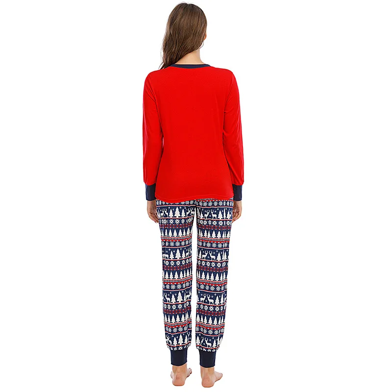 

Christmas Elk Print Pajamas Set Sleepwear for Women New Year Xmas Cartoon Casual Pyjamas Pants Full Sleeve Lounge Wear Home