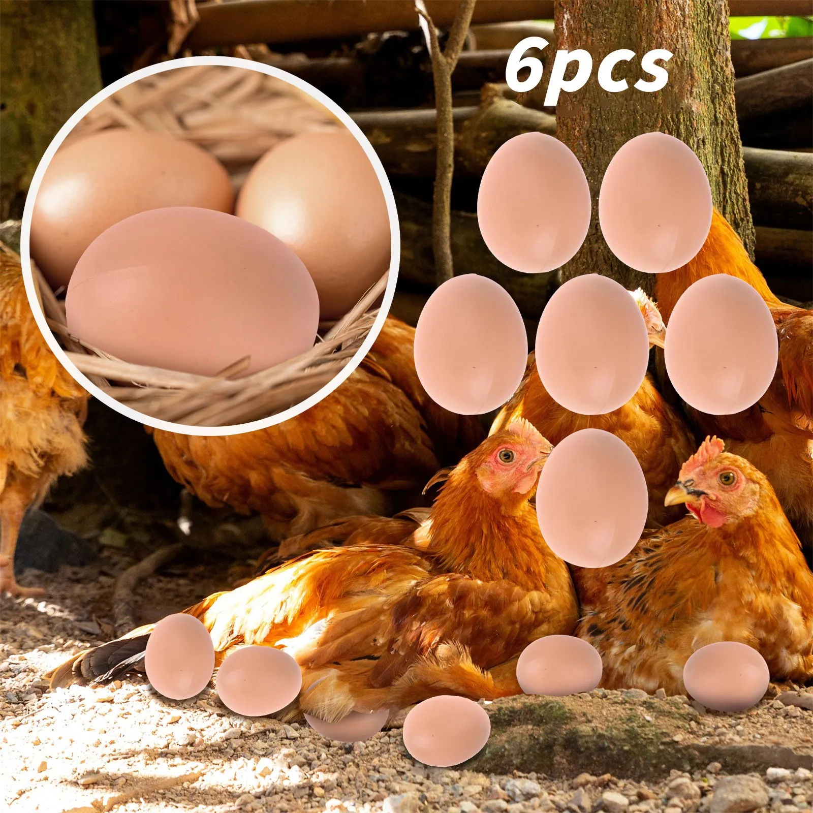 Искусственная курица деревянная моделирование яиц утиные гусиные 6 шт. | Дом и сад
