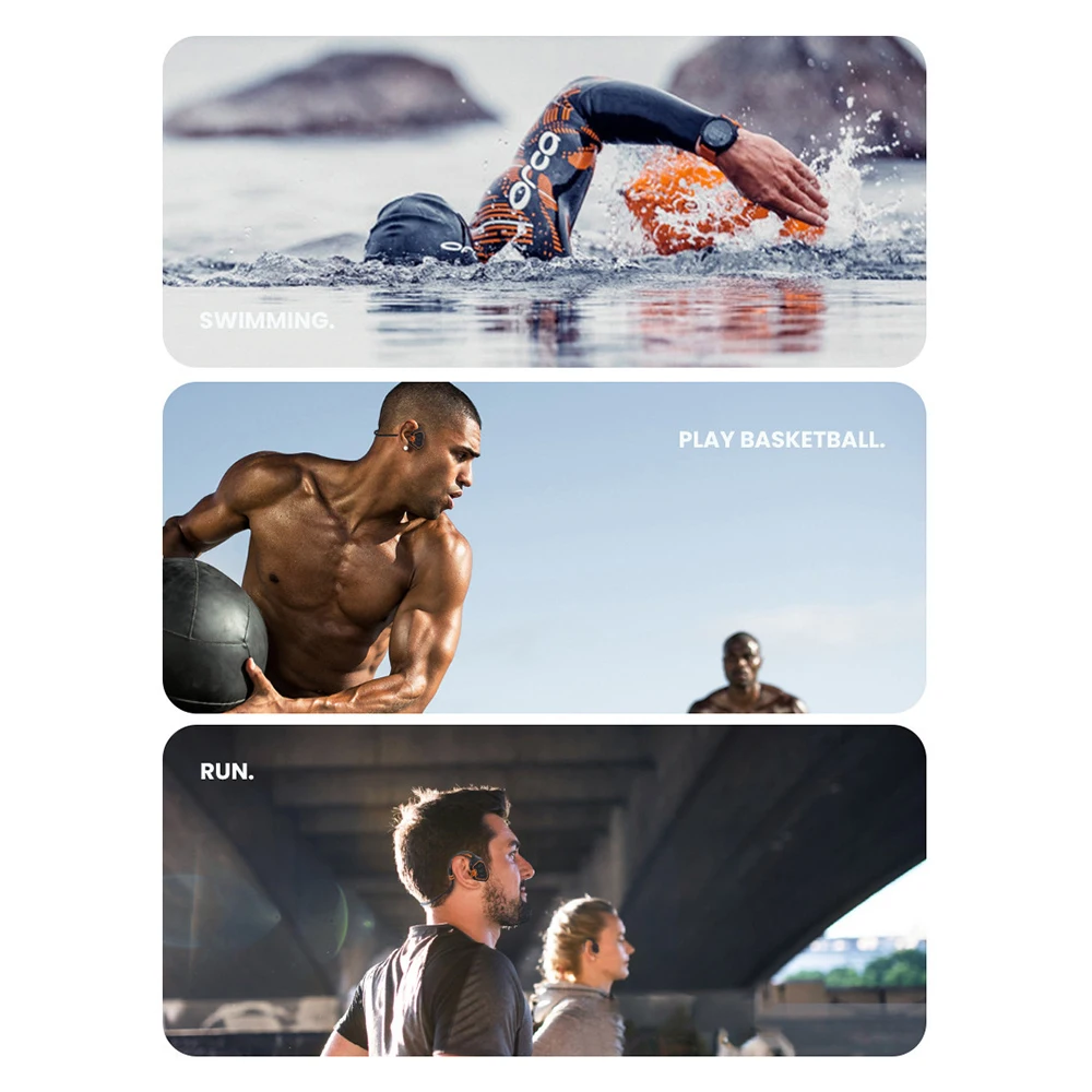 Беспроводные наушники для плавания с костной проводимостью ушным крючком 5 1