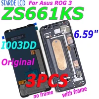 3pcs 6 59original amoled for asus rog 3 zs661ks lcd display screentouch panel digitizer for rog phone 3 strix asus i003dd