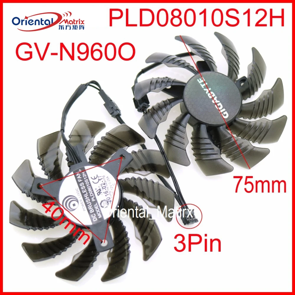 Вентилятор видеокарты PLD08010S12H 12 в 0 25 а 75 мм для Gigabyte|vga fan|75mm vga fanfan 3pin |