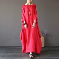 2020 summer autumn plus size shirt tops women loose vintage blouse boho shirt cotton linen maxi robe fashion female 4xl 5xl q293