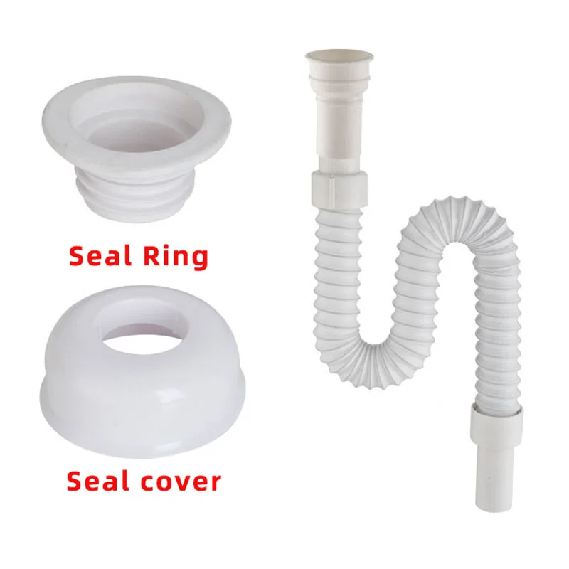White pipe set Сито для раковины труба для раковины даункомер Универсальный сливник для раковины уплотнение шайба и крышка сливная пробка - Цвет: White pipe set