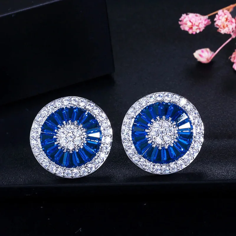 Мода реальные 925 серебро серьги гвоздики Earrring AAAAA Cz обручальные свадебные для