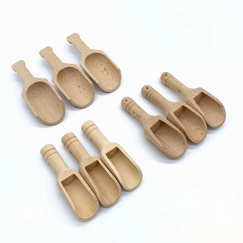 

3pcs Wooden Bath Salt Spoon Mini Nontoxic Candy Spoon Bath Salt Spoons Scoops Kitchen Supplies Utensils Cutlery