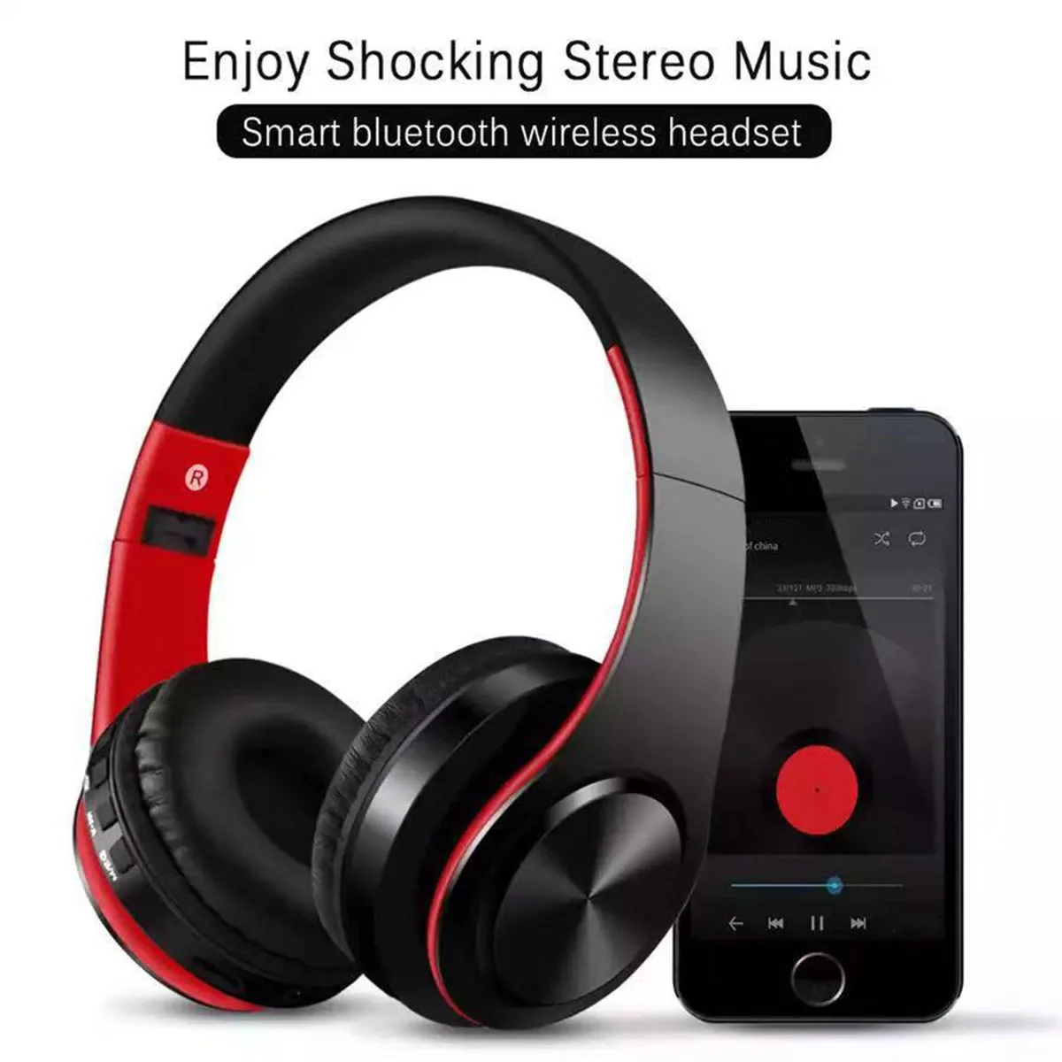 

SOONHUA BT Headphone Over Ear Stereo Headset Super Bass Headsets Portable Wireless Headphones With Mic And USB Cable