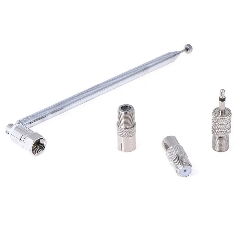 New F Type Radio Telescopic Aerial Expansion Antenna 76cm telescope antenna 7 Section with 3 Adapter 3.5mm | Мобильные телефоны и