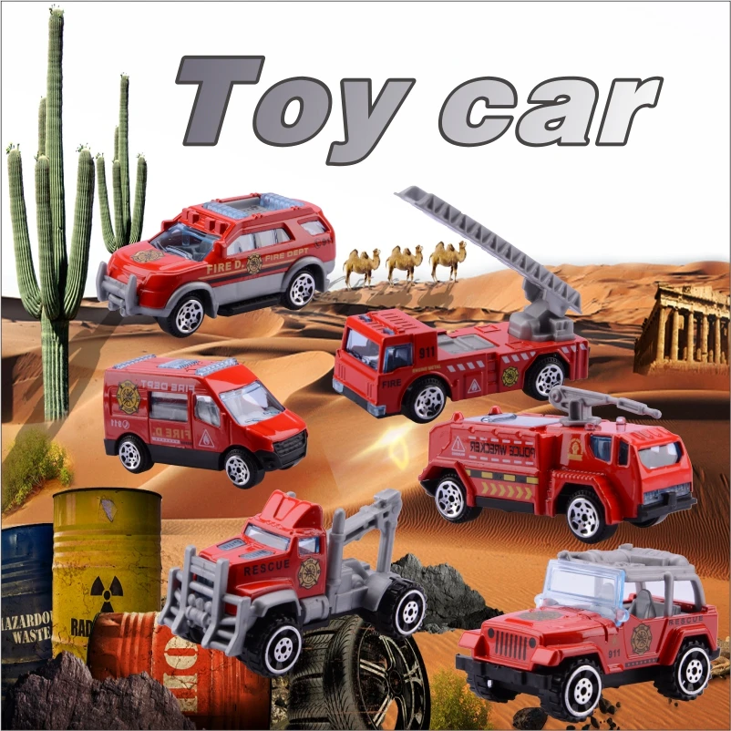 6 шт./компл. Литье металла сплав полиции пожарной защиты автомобиля и Боевой