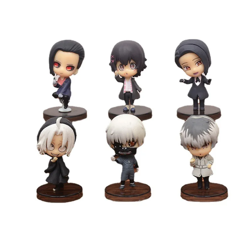 

6pcs/set Tokyo Ghoul Figure Anime Action Figures Kaneki Ken Takizawa Juuzou Uta Furuta Haise Sasaki Pvc Collocation Model Doll