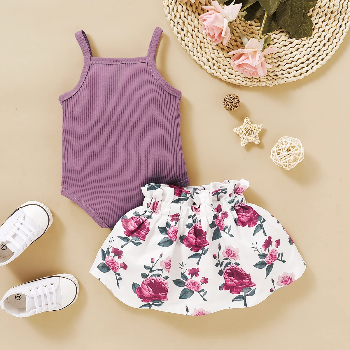 Комплект одежды для новорожденных девочек 0-18 месяцев Модный повседневный