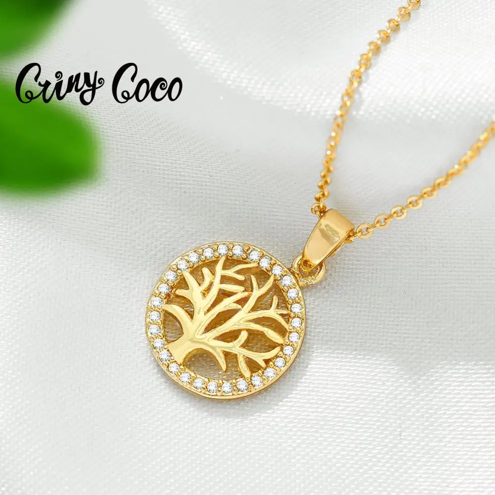 Cring Coco модное Древо жизни ожерелье для женщин 2020 маленький CZ золотой цвет