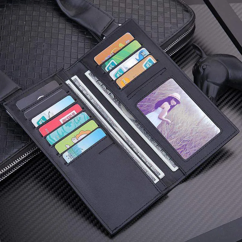 mens wallet microfiber leather long purse carteira masculina hombre billeteras thin porte 2022 men wallets of leather genuine free global shipping