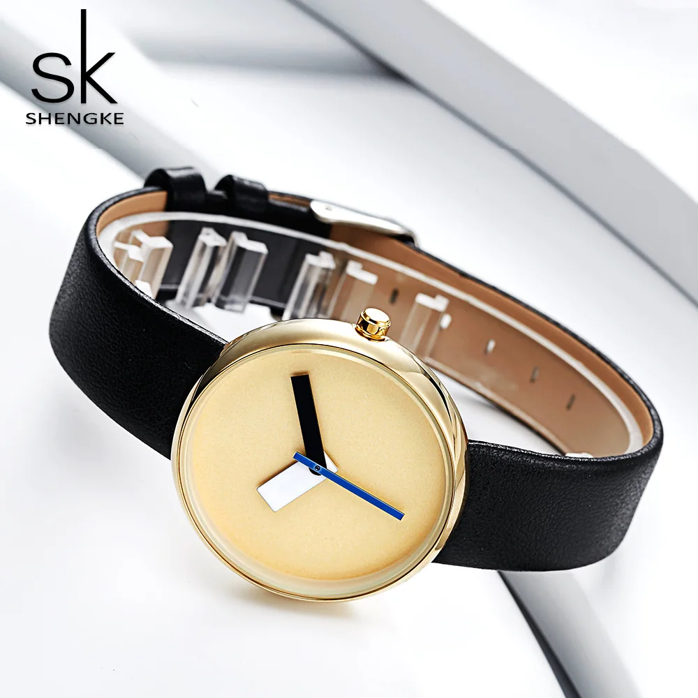 

Shengke Top Brand Design Fashion Leather Watch Women's Watches Clock Luxury Ladise Clock Simple Relogio Feminino Reloj Mujer