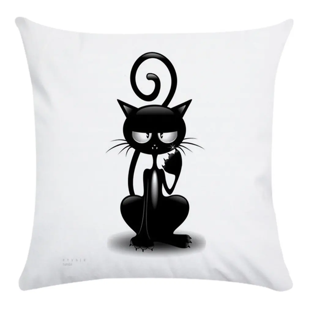 

Cushion Cartoon Animal Cat Printed Design Back Cotton Home Office Pillowcase Party Festival Dropshipping