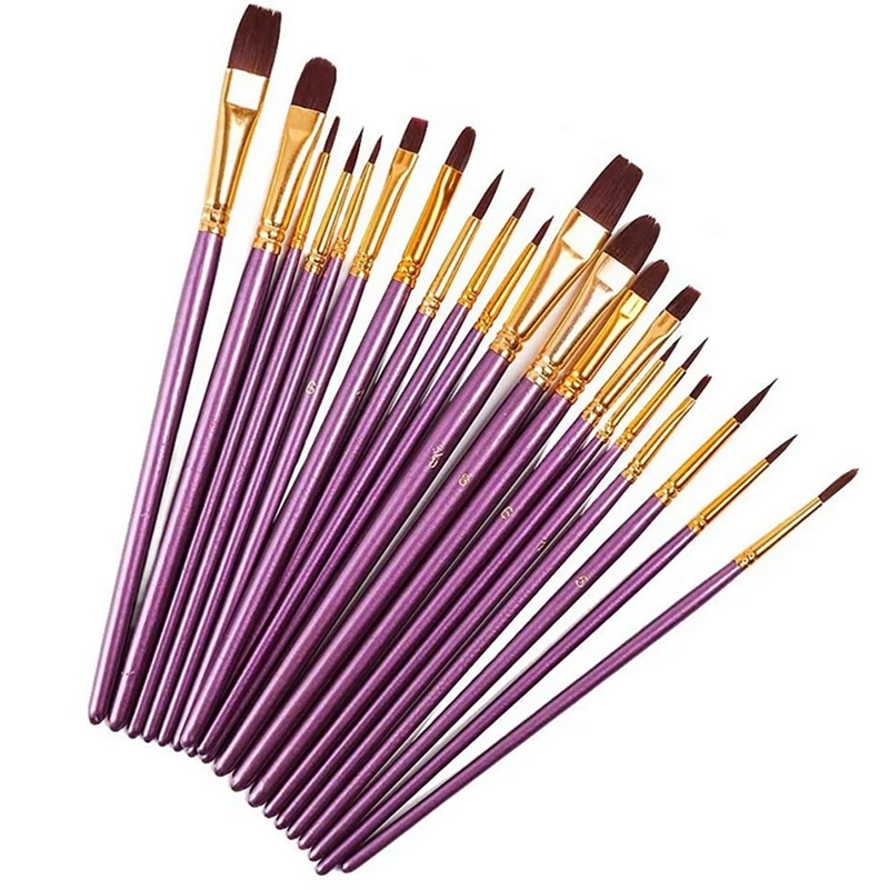 

14 Pieces Palette Knife with Wood Handle & 20Pcs Paint Brush Set Artist Paint Brushes