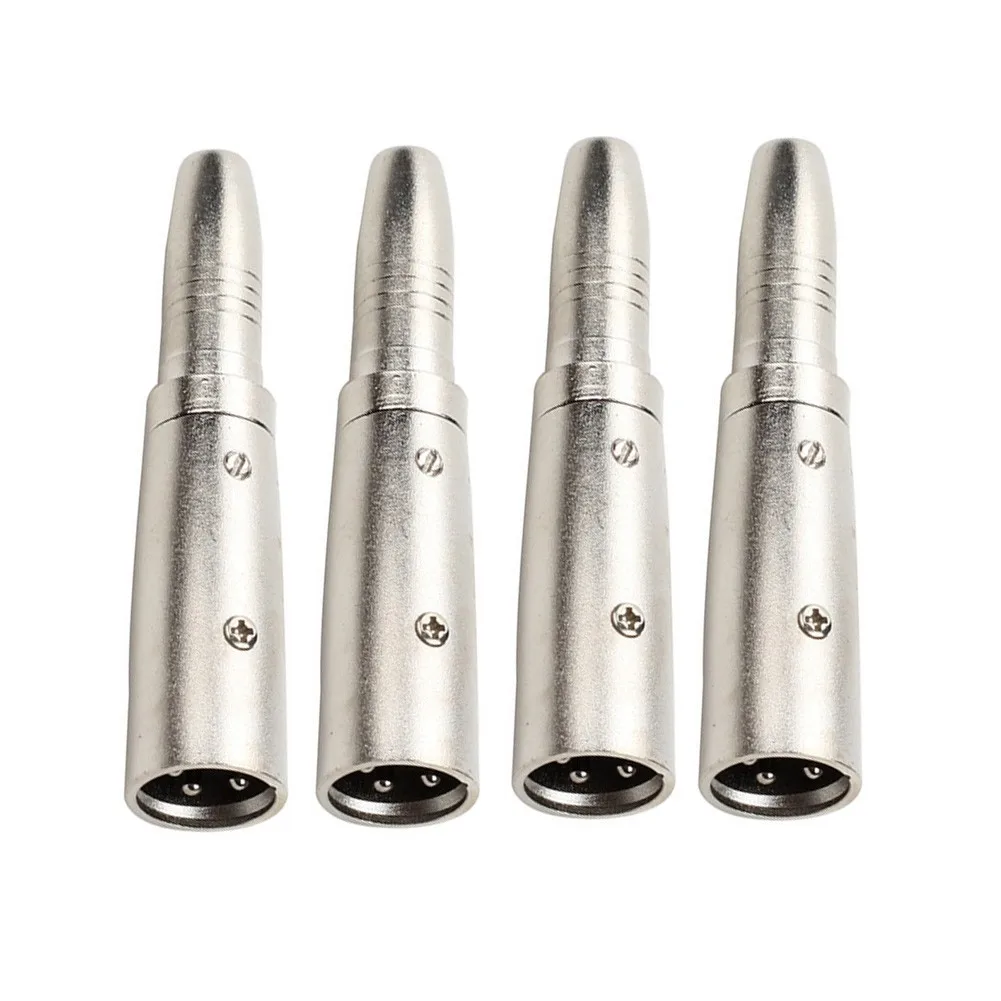 

4 Pack XLR 3-Pin Male To 6.35mm TRS Jack Female Microphone Cable Adapter Plug 3-Pin XLR Male 1/4 Stereo Female Cord Conversion