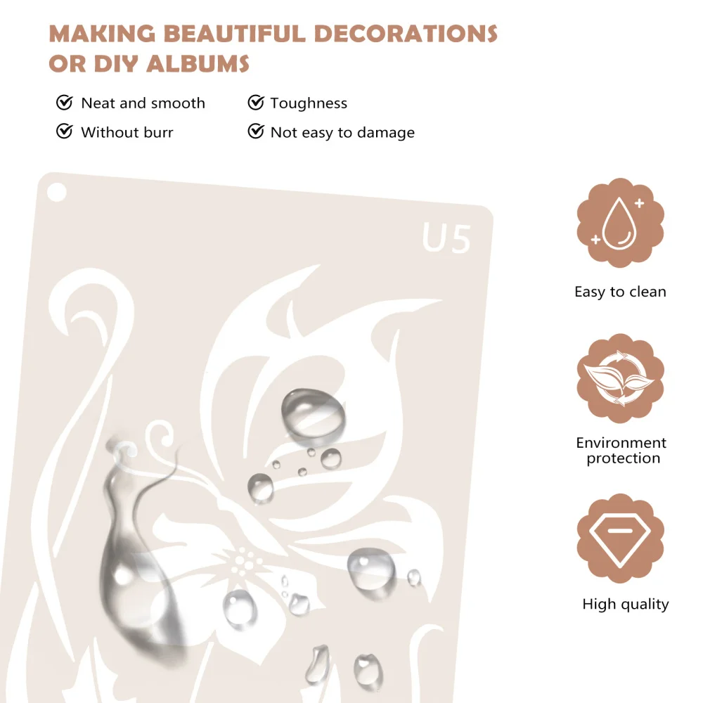 

1 Set 20pcs Drawing Templates DIY HollowTemplates Flower Birds Painting Moulds