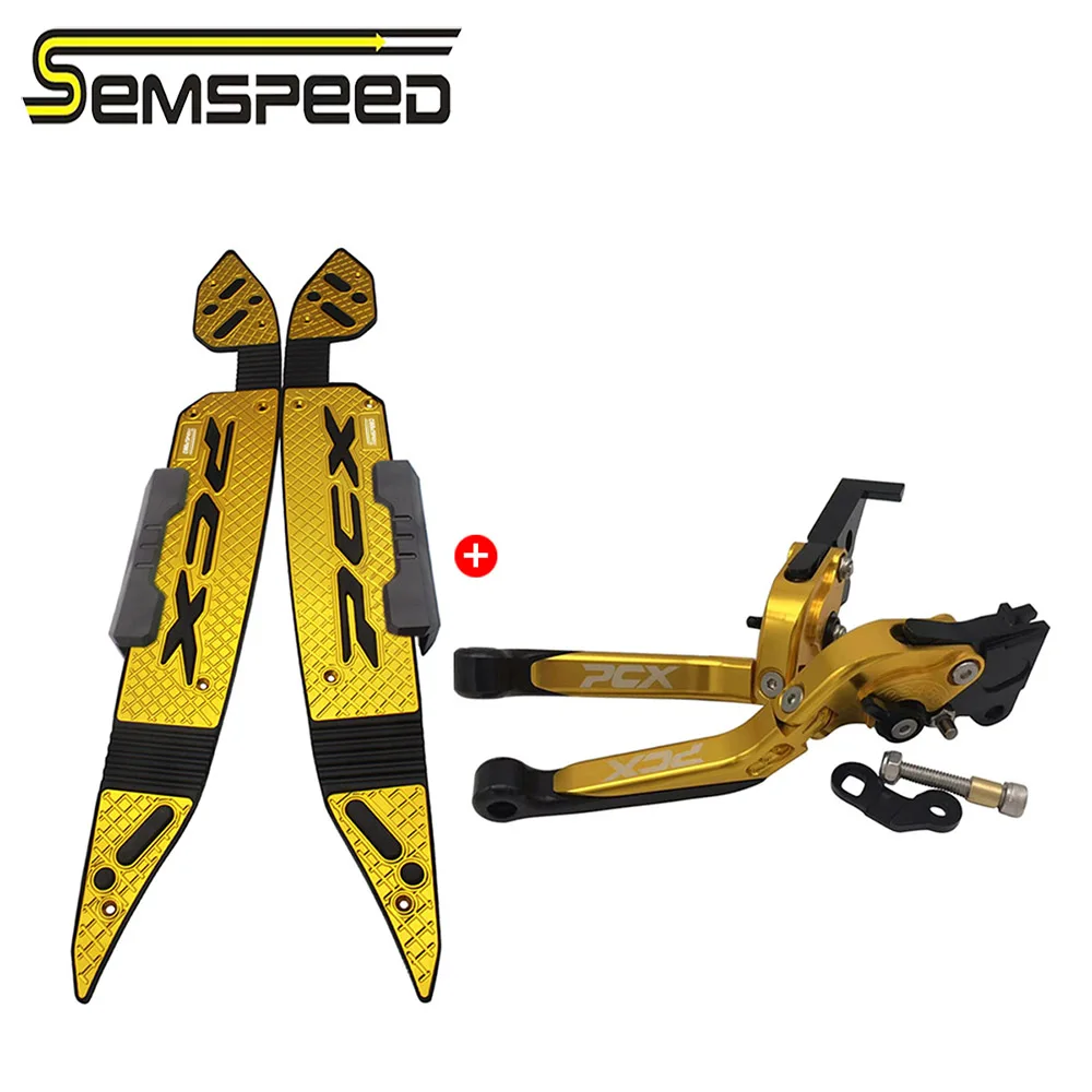 

SEMSPEED Foldable and Stretchable Handbrake 2PCS Sets for Motorcycle Fits Honda PCX 125 150 2019 2020 Footrest Motorbike Braking