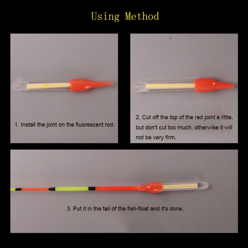 

50Pcs Portable Luminous Fishing Fluorescent Light Stick Plastics Bulb-shape Redhead Rubber Tube Cylindrical