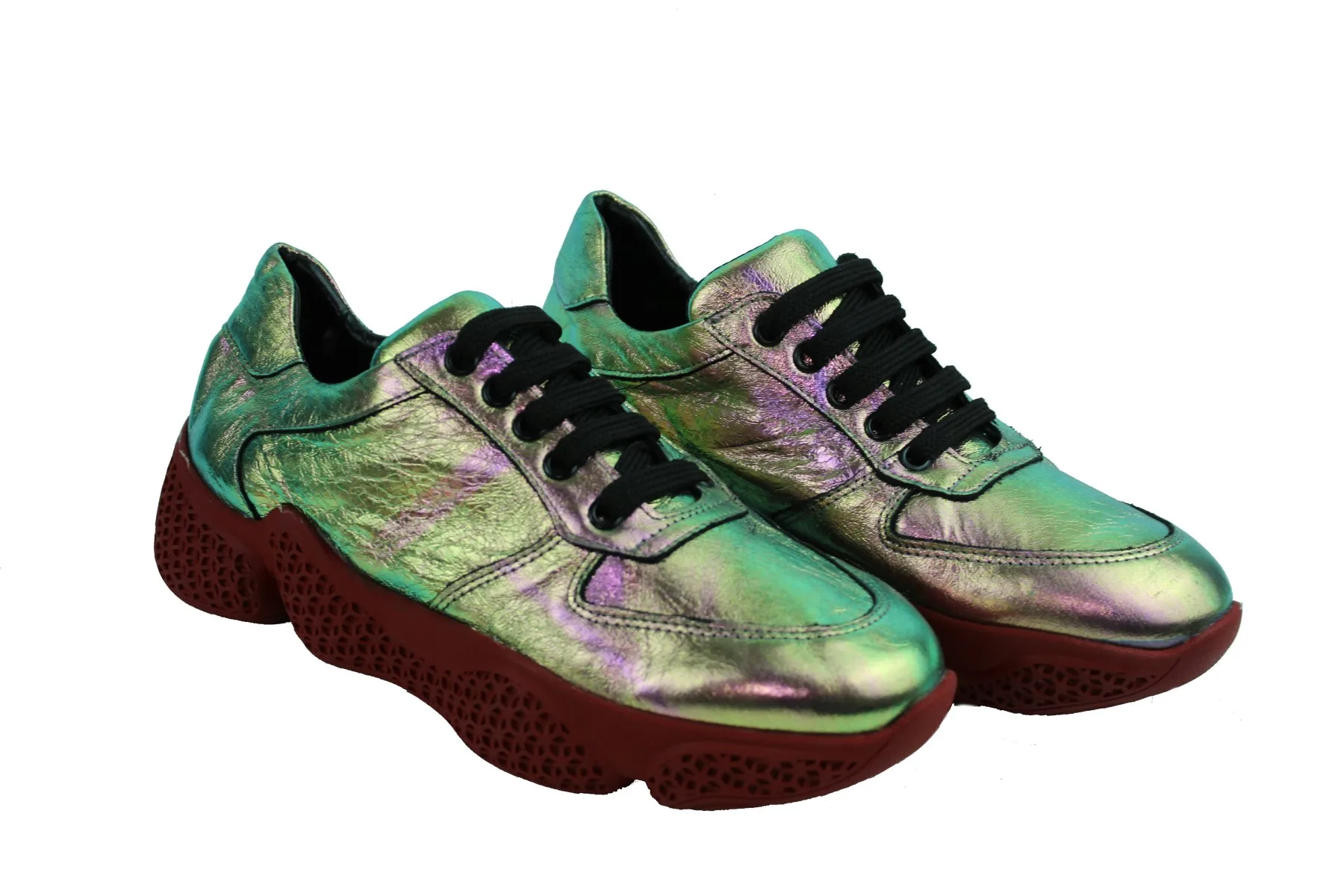 

Zer Shoes Red Bottom Hologram Sports Shoes