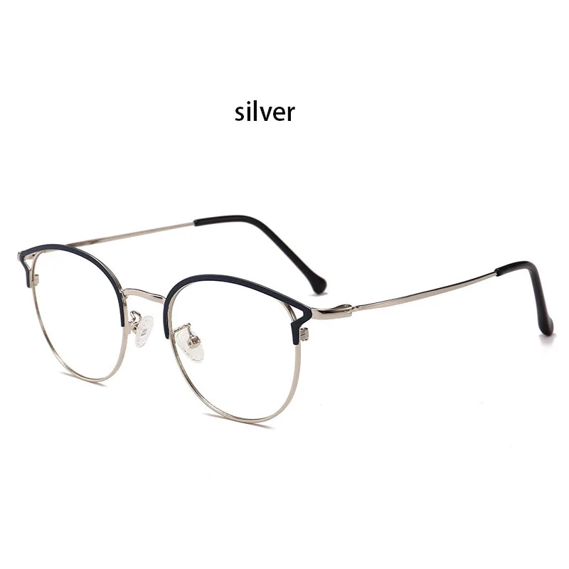 silver Очки с защитой от синего света, оправа для женщин, очки для близорукости, фотохромные рецептурные линзы, оправа для очков - Цвет оправы: silver