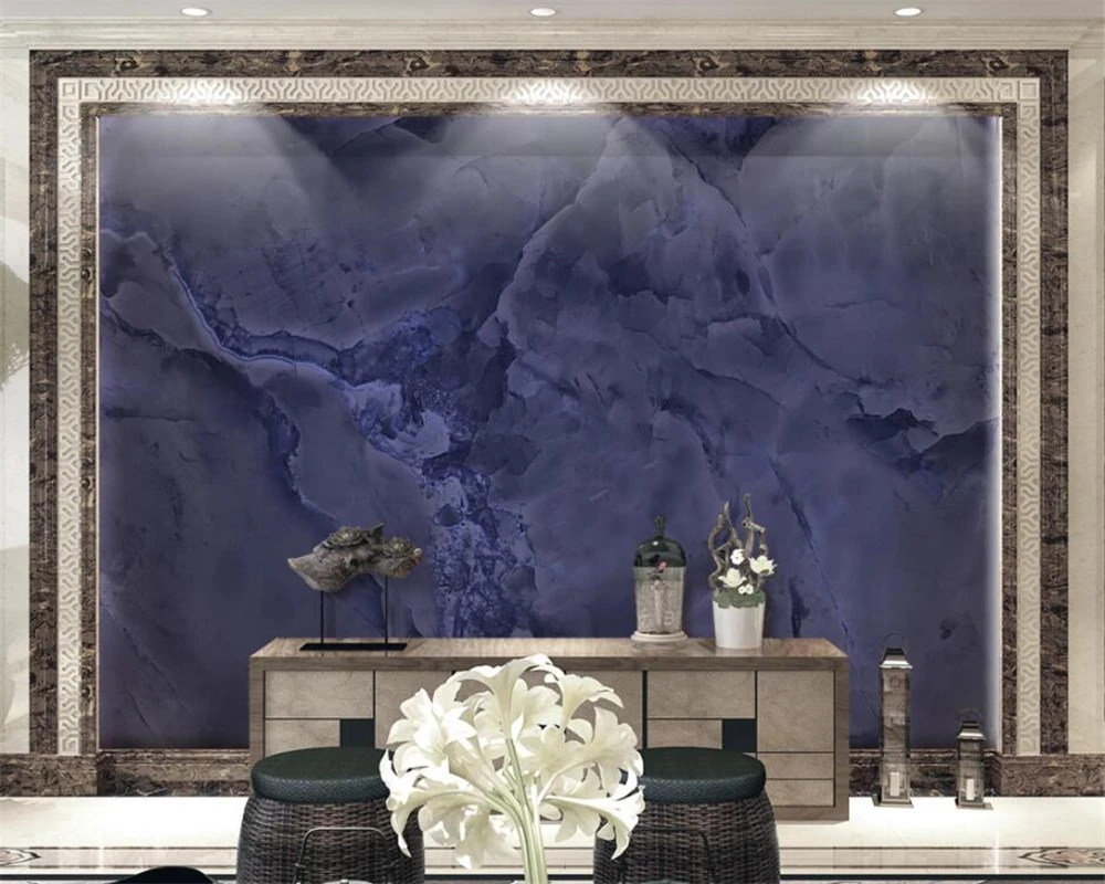 Новый модный атмосферный синий сланцевая плита мраморные обои papier peint |