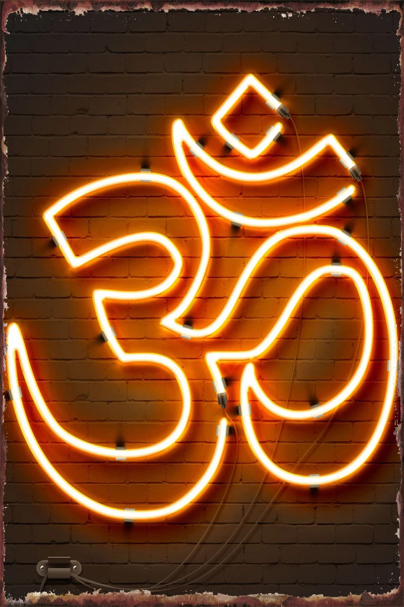 

Om neon sign Wall Decor Room Decoration Retro Vintage Retro Tin Sign vintage decor For Art Pub Home Club Man Cave Cafe