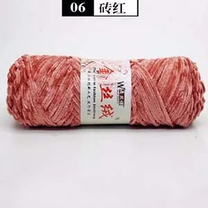 100 г/шариковая шенилловая Золотая Бархатная пряжа, мягкий теплый шарф ручной вязки - Цвет: 06