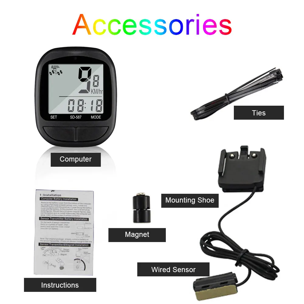 Waterproof Bicycle Computer Wireless And Wired MTB Bike Cycling Odometer Stopwatch Speedometer Watch LED Digital Rate fast ship | Спорт и