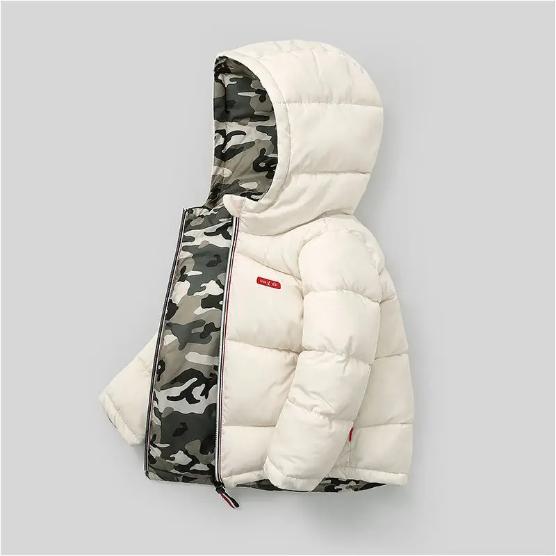 

Children's Down Cotton Padded Clothes Wear on Both Sides Boys and Girls Girls Winter Clothes Boys Coat Baby Girl Girls Coats