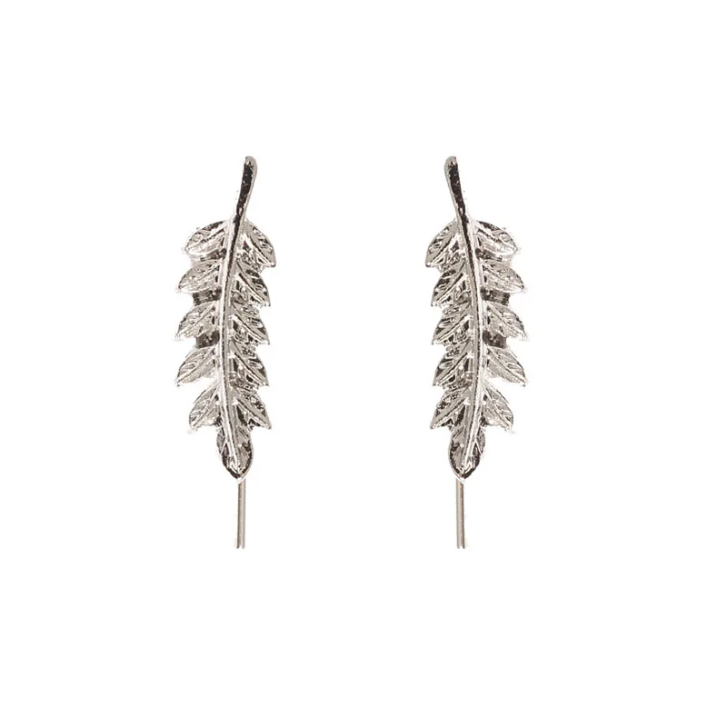 Серьги оптовой продажи 2020 года Простые листья дерева из сплава в форме U Уникальные аксессуары для ушей с характером для женщин.