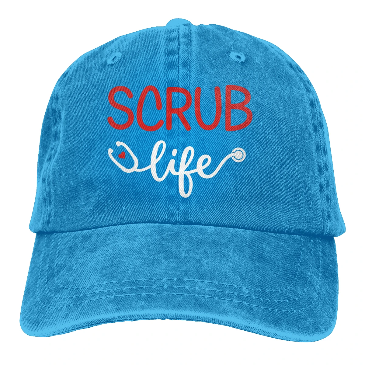 

Scrub Life Nurse T mens woman's Retro Washed Cowboy hat Sun Caps