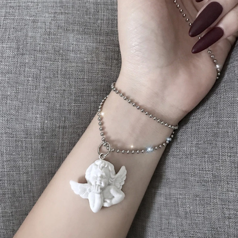 1 шт. модные ожерелья серебряного цвета с крыльями Купидона Ангела ожерелье