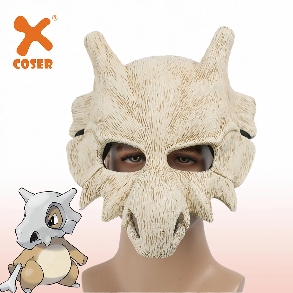 XCOSER Pokemon Cubone Косплей Маска бежевая Смола кость полная маска для лица Высокое качество Хэллоуин маски для костюмированной вечеринки реквизит аксессуары