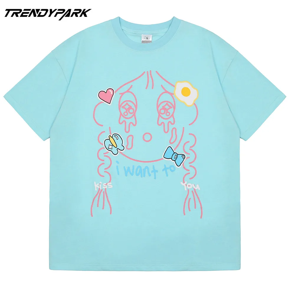 

Men's T-shirt 2021 New Summer Short Sleeve Printed Tee Hip Hop Oversized Cotton Casual Harajuku Streetwear Top Tshirts Clothing