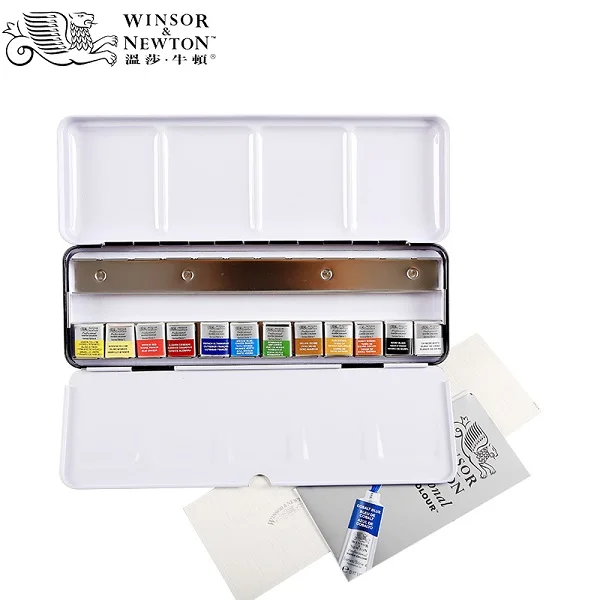 WINSOR& NEWTON, 12/24 цветов,, профессиональный, для старшего художника, Одноцветный, акварельный пигмент, сделано во Франции - Цвет: 12 colors