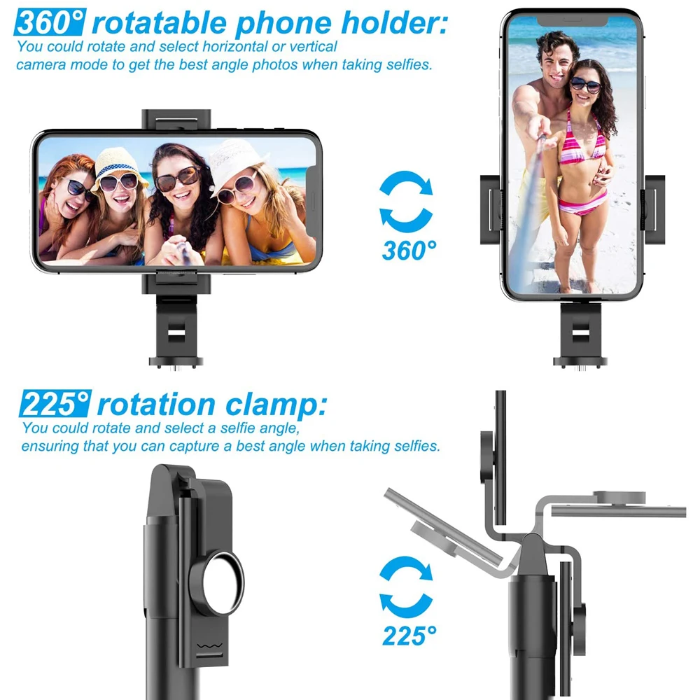 

3 in 1 foldable selfie stick, bluetooth, for iPhone / Android / Huawei, extendable selfie stick, monopod with remote control, po