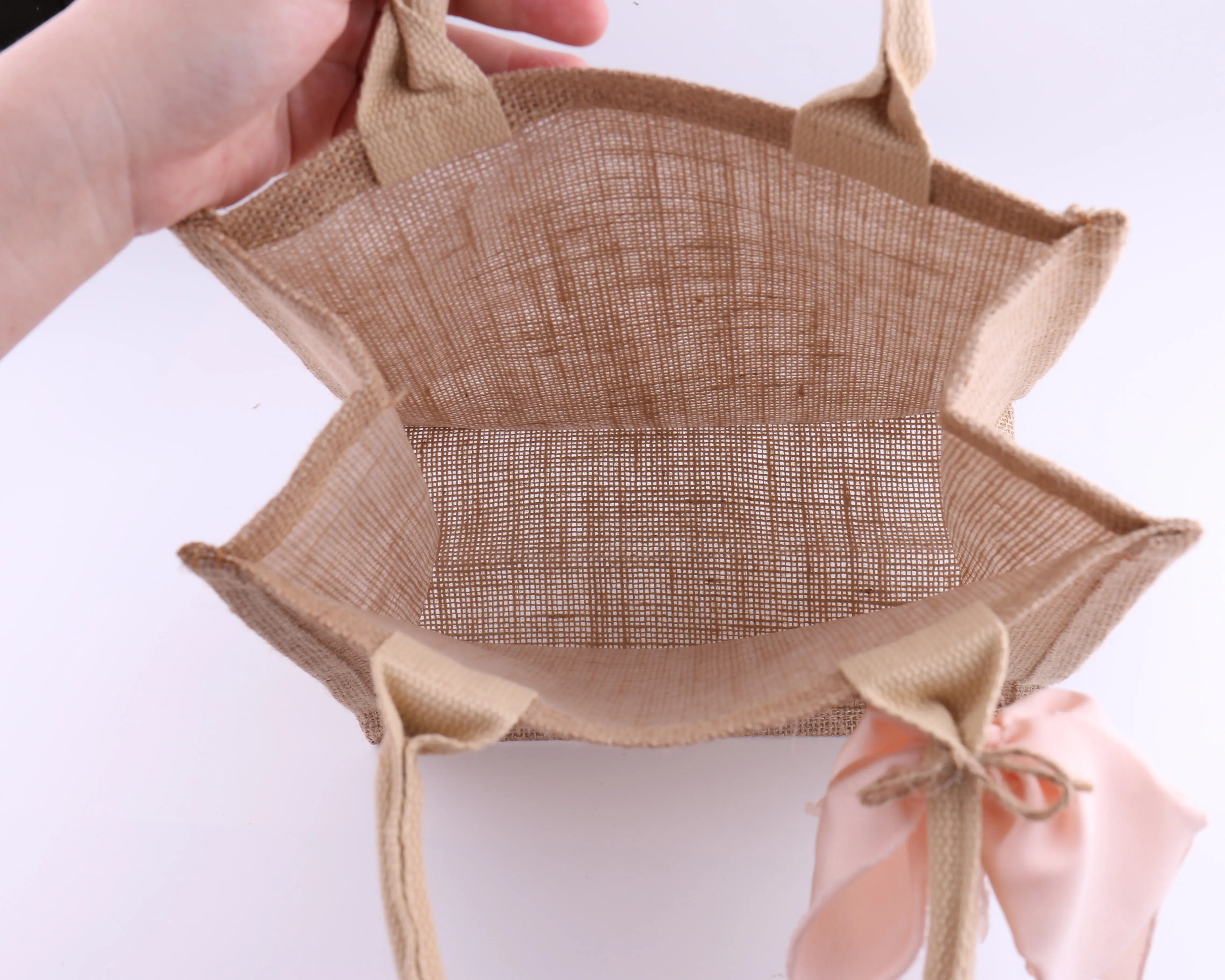 Сумки-тоуты для подружек невесты гаштег с надписью I Do Crew джутовая пляжная