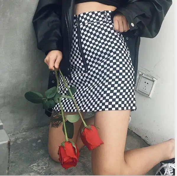 Клетчатая клетчатая юбка для девочек с высокой талией 2020 летняя пикантная мини