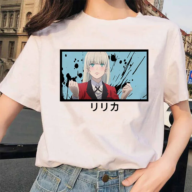 Футболка Kakegurui в стиле японского аниме милая графическая Женская Руна кавайные