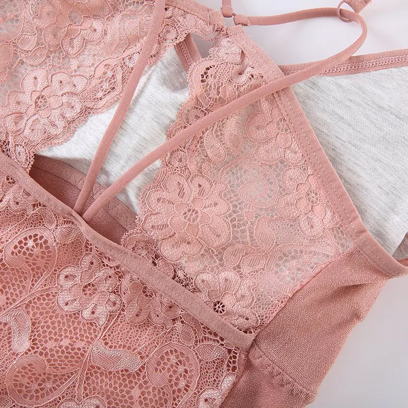 

Women Lace Tube Top Flower Camisoles Sexy Solid Color Seamless Bra Ladies Camisole Summer Underwear