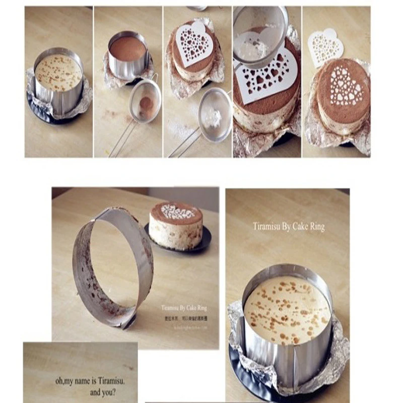1 шт. Регулируемый мусс кольцо 3D круглые формы для торта из нержавеющей стали, для выпечки формы кухонный десерт торт инструменты для украшения ZXH