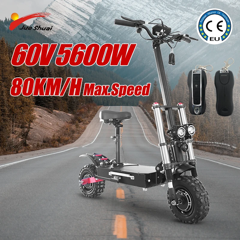 

11inch Fat Tire Electric Scooter 5600W Powerful E scooter for Adults Off Road Big Wheel Skareboard with Seat patinete electrico