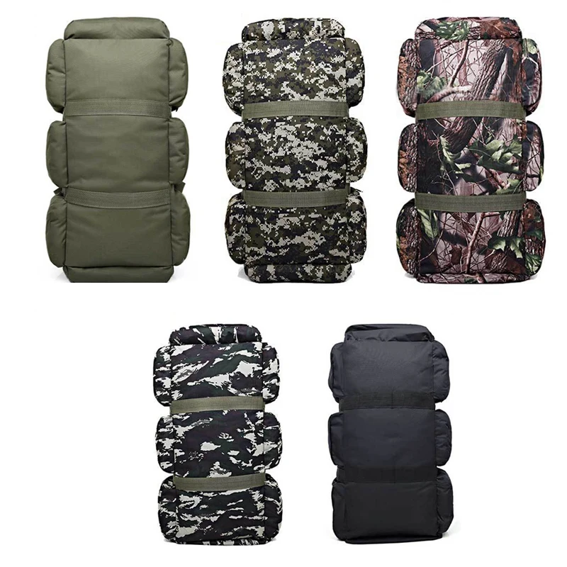 

90L Large Capacity Outdoor Hiking Backpack Pack Camouflage Luggage Bag Camping Tent Quilt Container 9 Pockets