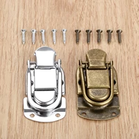 1pc vintage metal lock chest box gift box suitcase case buckles toggle hasp latch catch clasp furniture hardware 3467mm