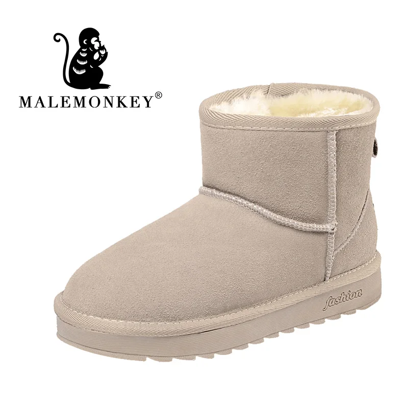 Новинка 2019 года Модные женские зимние ботинки повседневная кожаная обувь
