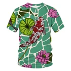 Новинка 2021, модная футболка с 3D принтом, детская одежда, футболки koi, футболка с коротким рукавом, Мужскаяженская уличная одежда, мужские топы