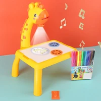 kids mini led drawing projector art drawing table light toys for kids painting board small desk educational learning paint tool