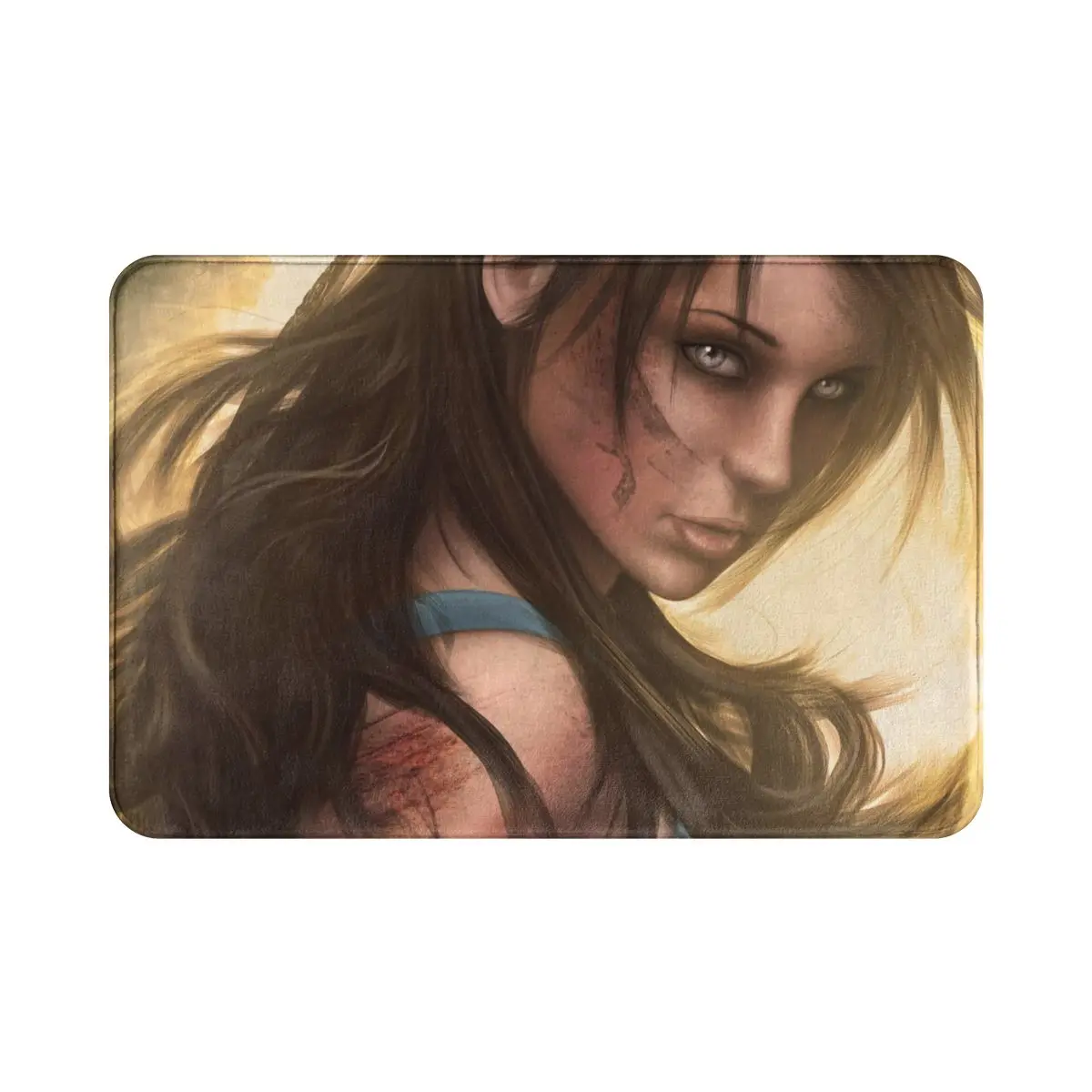 

Tomb Raider Game Non-slip Doormat Lara Croft Bath Kitchen Mat Welcome Carpet Flannel Modern Decor