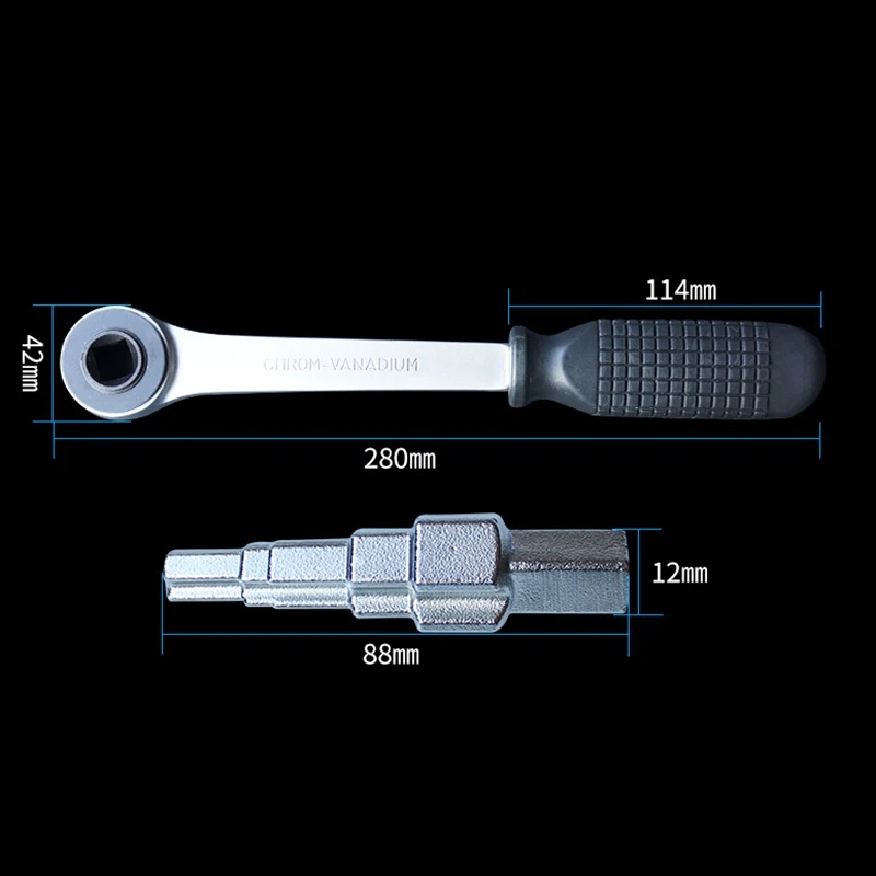 

SHGO HOT-10-21mm Ratchet Wrench Valve Pumping Disassembly Carbon Steel Pagoda Head Wrench Radiator Valve Ratchet Wrench